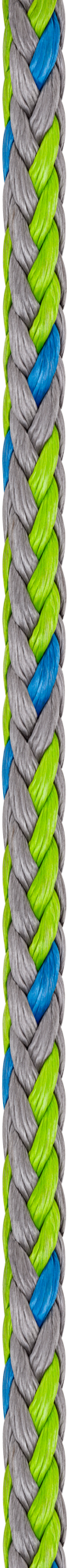grey, blue and vivid green Amsteel-X 12-Strand HMPE Rope