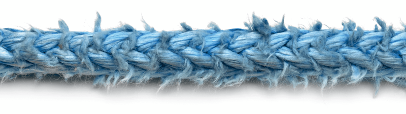 Example of Severely abraded 12-strand rope